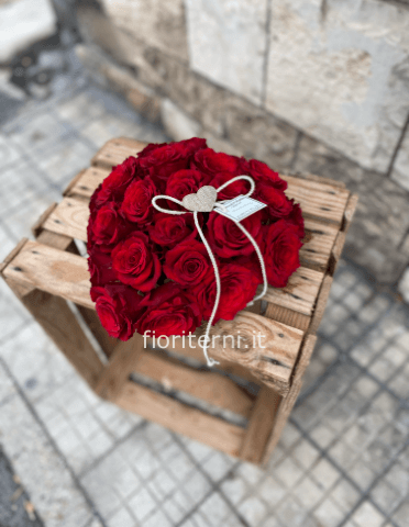 cuore di rose rosse